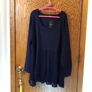 Navy babydoll sweater